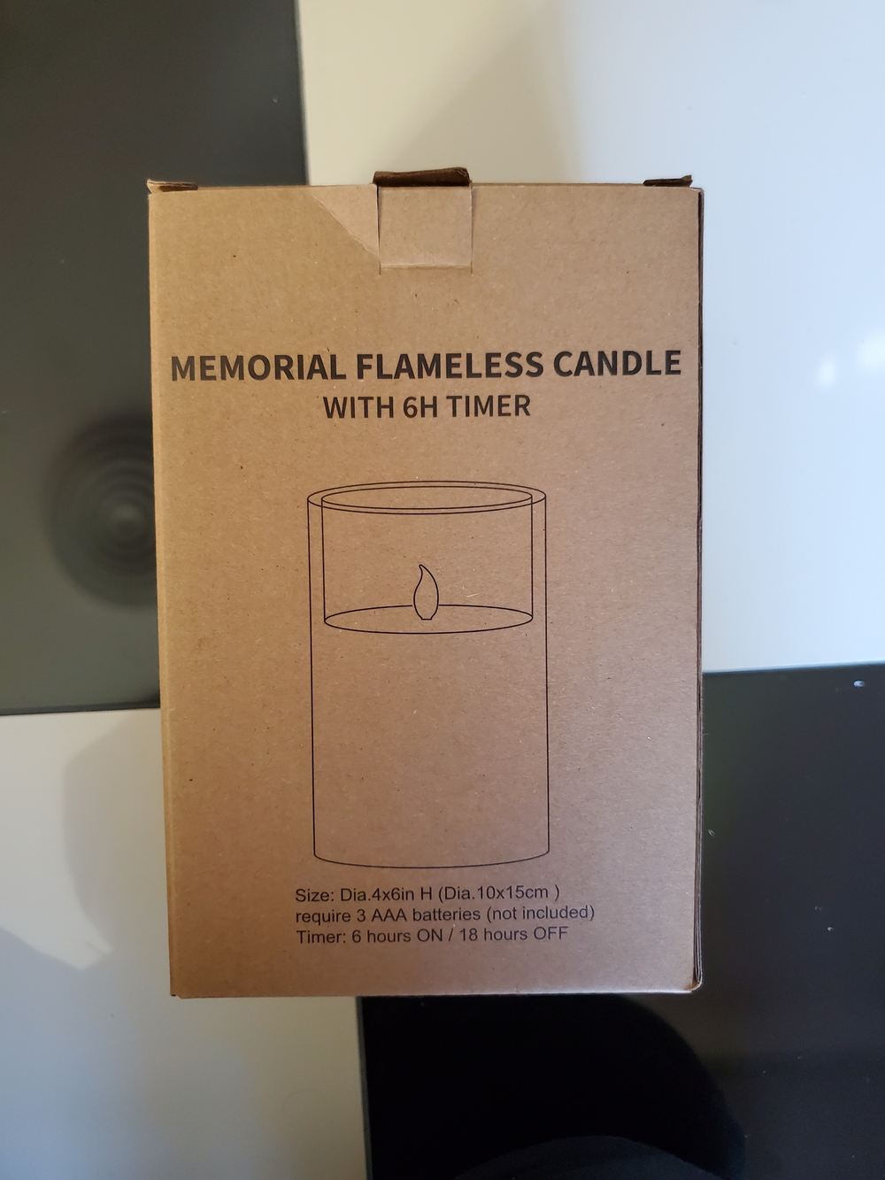 Memorial Flameless Candle with 6H Timer - Brown